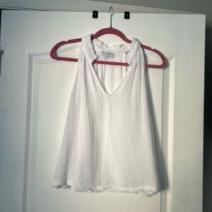 Michael stars white gauze tank top
